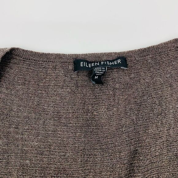 Eileen fisher | Women's wool Brown / grey Zip-Up Sweater | size medium - Picture 3 of 8